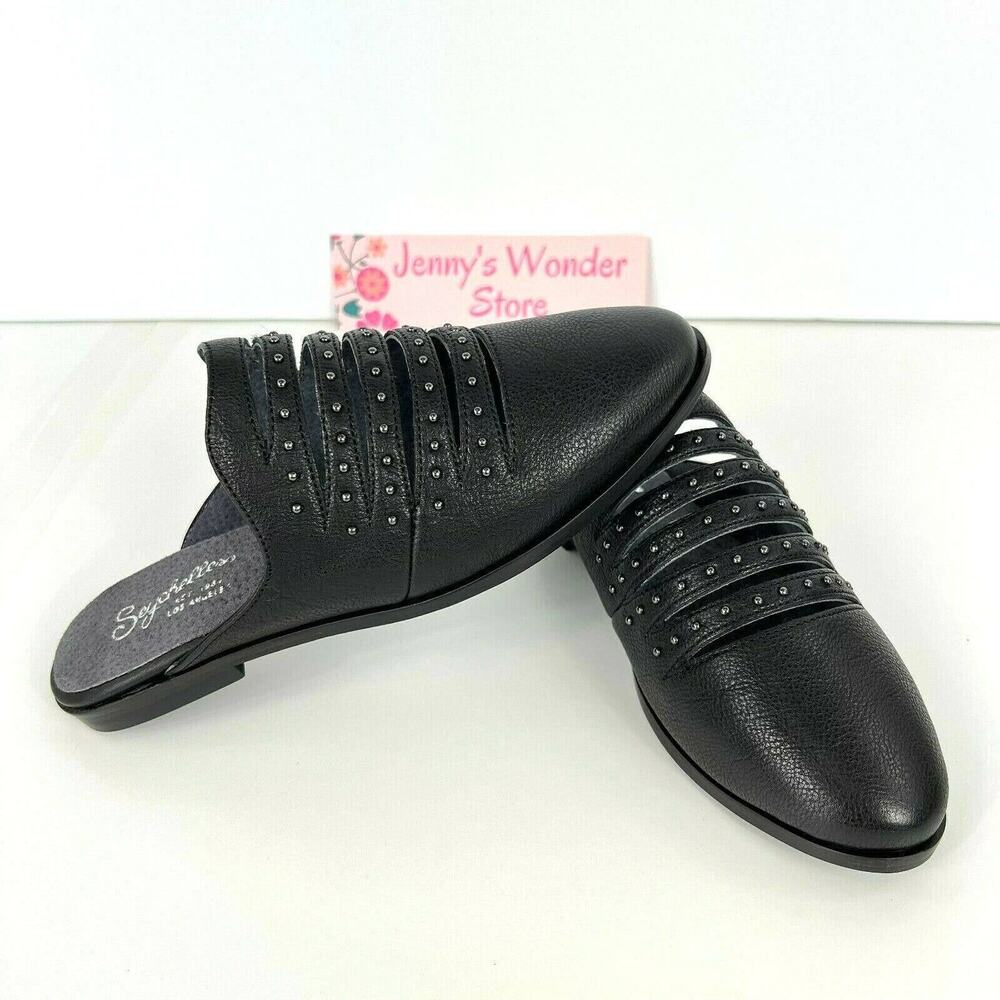 Seychelles Womens Undivided Mules Slip On Shoes Leather Black 6.5 M New in Box